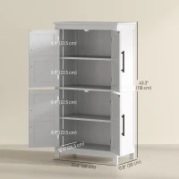 HOMCOM Farmhouse Bathroom Storage Cabinet, Bathroom Floor Cabinet with Barn Doors and Adjustable Shelf, White(m-3)