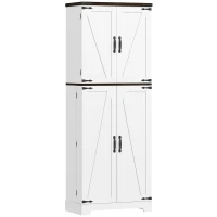 HOMCOM 64" Tall Kitchen Pantry Cabinet with Motion Sensor Light, Spice Racks and Adjustable Shelves, White(m-13)