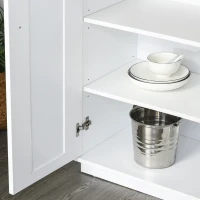 HOMCOM Modern Kitchen Pantry Freestanding Cabinet Cupboard with Doors and Drawer, Adjustable Shelving, White(m-9)