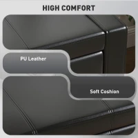 HOMCOM 42" Deluxe Faux Leather Padded Storage Ottoman Bench Foot Stool Seat Chair with Organizer, Black(m-6)