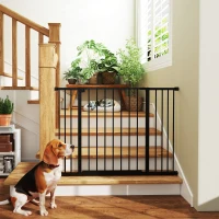 PawHut Pressure Fit Dog Gate Pet Barrier for stairs doorway, 29.9''- 42.1'' Width Black(m-9)