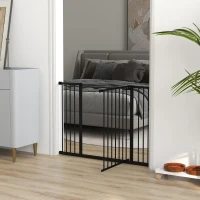 PawHut Pressure Fit Dog Gate Pet Barrier for stairs doorway, 29.9''- 42.1'' Width Black(m-10)