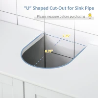 kleankin Bathroom Vanities, Bathroom Sink Cabinets with U-Shape Cut-Out and Adjustable Internal Shelf, White(m-4)