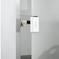 HOMCOM 12" x 24" Lockable Medicine Cabinet, 4 Tier Stainless Steel Medical Wall Box with 2 Keys and Shelves for Bathroom(m-8)