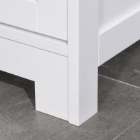kleankin Modern Bathroom Floor Cabinet, Free Standing Storage Cabinet, Linen Cabinet with Drawer and Adjustable Shelf, White(m-15)