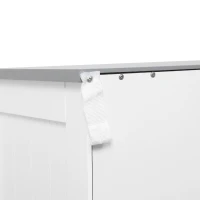 kleankin Bathroom Floor Cabinet, Freestanding Linen Cabinet, Storage Cabinet with 2 Drawers, Double Doors, Adjustable Shelf, White(m-9)