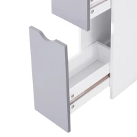 HOMCOM 54" Tall Bathroom Storage Cabinet, Freestanding Linen Tower with 2-Tier Shelf and Drawers, Narrow Side Floor Organizer, White(m-9)