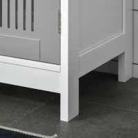 kleankin Under Sink Pedestal Storage Bathroom Cabinet, Gray White(m-9)