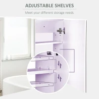 HOMCOM Double Door Wall Mounted Bathroom Mirror, 31.5" x 23.5" Medicine Cabinet with Modern Design, Large Storage, & Quiet Hinges(m-5)