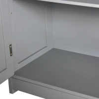 Kleankin Freestanding Bathroom Floor Cabinet, Wooden Bathroom Cabinet with 2 Doors, 2 Drawers and Adjustable Shelf, Gray(m-8)