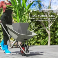 Outsunny Indoor Outdoor Planters Set of 3 MgO Tall Planters Stackable Flower Pots with Drainage Holes for Garden, Balcony, Gray(m-4)