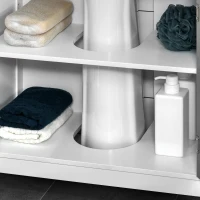 kleankin Under Sink Pedestal Storage Bathroom Cabinet, Gray White(m-8)