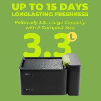 3.3L Automatic Cat Water Fountain with Ultrafiltration Tech, Ultra-Quiet Operation, BPA-Free Dual Modes, Indicator Lights, 12.5" L x 8" W x 7" H, Gray(m-7)