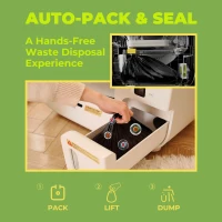 Odor-Free Self-Cleaning Litter Box with Self-Pack and Refill System, APP Control, Extra Large Space for 3.3-22 lbs Cats, 27.5"L x 18"W x 23.5"H, White Gray(m-9)