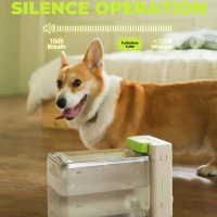 3.3L Automatic Cat Water Fountain with Ultrafiltration Tech, Ultra-Quiet Operation, BPA-Free Dual Modes, Indicator Lights, 12.5" L x 8" W x 7" H, Gray(m-5)