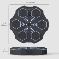 Soozier Music Boxing Machine for Adults, Wall Mounted Music Punching Machine with 9 Speeds & Modes, LED Lights(m-3)