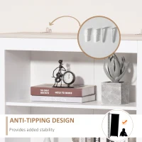 HOMCOM 70" Kitchen Buffet Hutch with 3-tier Shelving Double-door Storage Pantry Cabinet, Sideboard with Adjustable Shelves Microwave Oven Countertop, White(m-7)