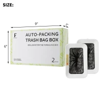 2-Pack Auto-Packing Trash Bag Box for Litter Box, Refill System for Multi-Cat Households, 9" L x 6" W x 3" H, Black(m-3)