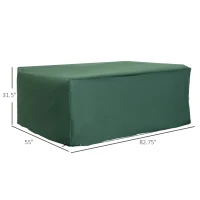 Outsunny Patio Furniture Set Cover Waterproof Garden Outdoor Rattan Wicker UV Rain Protector (Dark Green, 83”x55”)(m-3)