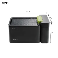 3.3L Automatic Cat Water Fountain with Ultrafiltration Tech, Ultra-Quiet Operation, BPA-Free Dual Modes, Indicator Lights, 12.5" L x 8" W x 7" H, Gray(m-3)