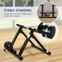 Soozier Foldable Indoor Bike Trainer, Stationary Bicycle Stand for Riding Exercise, 26-28" & 700C Wheels, Quick Release Skewer & Front Wheel Riser Block Included, Black(m-7)