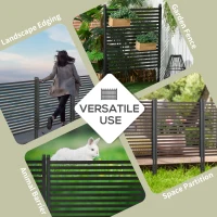 Outsunny 4 FT Outdoor Privacy Screen with 2 Standing Ways for Hard & Soft Ground, Decorative Outdoor Divider, Metal Animal Barrier for Garden, Backyard, Deck, Brown(m-5)