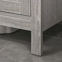 kleankin Pedestal Sink Storage Cabinet, Bathroom Under Sink Cabinet with 2 Doors and Open Shelf, Bathroom Vanity, Gray(m-9)
