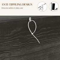 HOMCOM 60" Buffet Cabinet, Farmhouse Sideboard with Sliding Barn Doors, Drawers and Adjustable Shelves, Distressed Dark Gray(m-7)