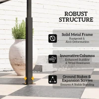 Outsunny 8' x 5' Outdoor Grill Gazebo, Barbecue Gazebo Shelter with LED Light, 2 Side Shelves, Hooks, Bottle Opener, Dark Brown(m-7)