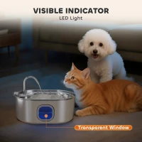 PawHut 246 oz./7L Stainless Steel Cat Water Fountain with Filters, Ultra-Quiet Pump, for Cats, Dogs & Multi-Pet Homes(m-5)