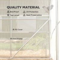 Outsunny 9.7' x 6.5' x 6.5' Walk-in Tunnel Greenhouse, Outdoor Green House with Anti-Tear PE Cover, Zipper Doors and Mesh Windows, White(m-5)