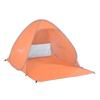 Outsunny Pop Up Beach Tent Portable Sun Shelter UV Protection Outdoor Patio with Carry Case & Stakes Orange(m-2)