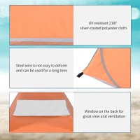 Outsunny Pop Up Beach Tent Portable Sun Shelter UV Protection Outdoor Patio with Carry Case & Stakes Orange(m-4)