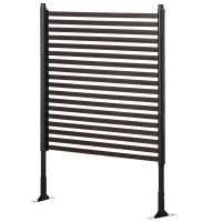Outsunny 4 FT Outdoor Privacy Screen with 2 Standing Ways for Hard & Soft Ground, Decorative Outdoor Divider, Metal Animal Barrier for Garden, Backyard, Deck, Brown(m-2)