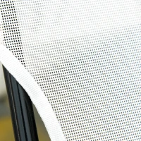 Outsunny Folding Chaise Lounge Chair, Pool Sun Tanning Chair, Outdoor Lounge Chair with Reclining Back, Breathable Mesh Seat, Headrest for Beach, Yard, Patio, Cream White(m-8)