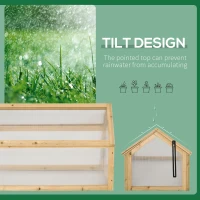 Outsunny Wooden Cold Frame Greenhouse Garden Portable Raised Planter with Openable Top for Indoor, Outdoor, Flowers, Vegetables, Plants, 35.5" x 20.5" x 19.5", Light Brown(m-6)