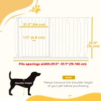 PawHut 30"- 57" Easy Install Pet Gate w/ Door & Double Locking System, Extra Wide Dog Gate for Stairs, Hallways, White(m-3)