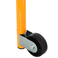 HOMCOM 4-Step Steel 4.6 x 2 x 6 ft. Scaffold 2 Wheels Free Moving for Indoor & Outdoor Decoration Anti-Skid, 440 Pound Capacity(m-10)