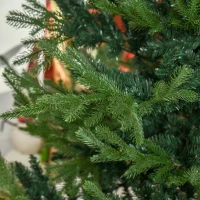 HOMCOM 7.5 Foot Artificial Christmas Tree, Nordic Pine Hinged Xmas Tree with 1218 Realistic Branches, Wide Steel Base, Auto Open, Green(m-9)