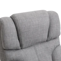 Vinsetto 500lbs Big and Tall Office Chair with Wide Seat, Ergonomic Executive Computer Chair with Adjustable Height, Swivel Wheels and Linen Finish, Light Gray(m-13)