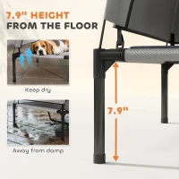 PawHut Elevated Dog Bed with Removable Canopy, Portable Outside Raised Pet Cot with Cooling Pad, Storage Bag, 36" x 29.5" x 35"(m-6)