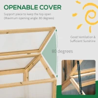 Outsunny Wooden Cold Frame Greenhouse Garden Portable Raised Planter with Openable Top for Indoor, Outdoor, Flowers, Vegetables, Plants, 35.5" x 20.5" x 19.5", Light Brown(m-5)