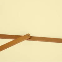 Outsunny 8FT Wood Market Umbrella Patio Umbrella Round Garden Parasol Canopy with Bamboo Ribs and Top Vent, Cream White(m-10)