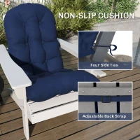 Outsunny Adirondack Chair Cushions Set of 2, Tufted High Back Patio Non-Slip Cushions for Adirondack Chairs, Navy Blue(m-6)