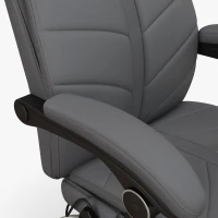Vinsetto Executive Massage Office Chair with 4 Vibration, Computer Desk Chair, PU Leather Heated Reclining Chair with Adjustable Height, Swivel Wheels, Gray(m-11)