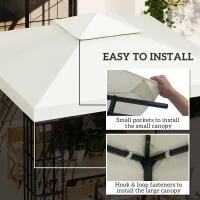 Outsunny 10' x 10' Gazebo Replacement Canopy 2 Tier Top UV Cover Pavilion Garden Patio Outdoor Cream White (TOP ONLY)(m-5)