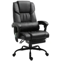 Vinsetto Massage Office Chair with 6 Vibrating Points, High Back Reclining Office Chair with Footrest and Remote, Black(m-12)