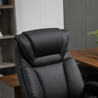Vinsetto Big and Tall 400lbs Executive Office Chair with Wide Seat, Computer Desk Chair with High Back PU Leather Ergonomic Upholstery, Adjustable Height and Swivel Wheels, Black(m-10)