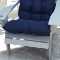 Outsunny Adirondack Chair Cushions Set of 2, Tufted High Back Patio Non-Slip Cushions for Adirondack Chairs, Navy Blue(m-9)