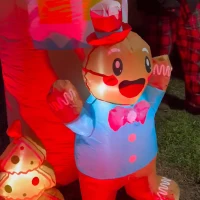 Outsunny 10FT Giant Inflatable Candy House Archway, Christmas Blow Up Arch with LED Lights for Indoor, Outdoor, Yard(m-8)